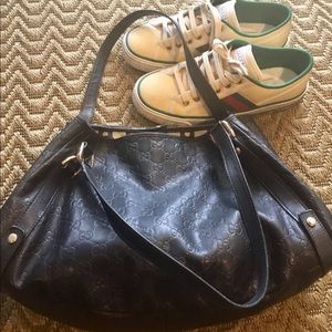 💯AUTHENTIC GUCCI Vintage GG Leather Shoulder Bag